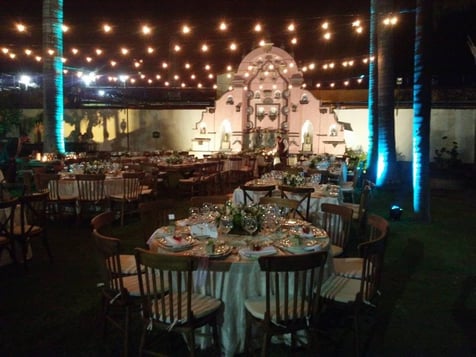 bodas en jardin de noche