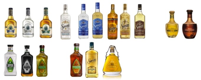 Botellas de tequila Casa Sauza