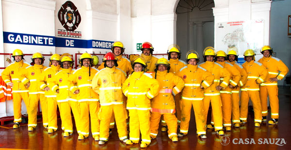 Firefighters in Casa Sauza