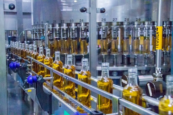 Bottle format changes on production line