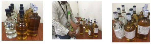 Muestreo de tequila en Casa Sauza botellas en fases