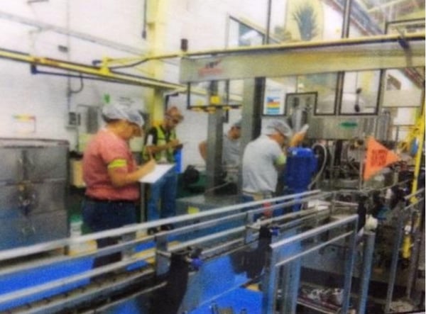 bottling format change on production line