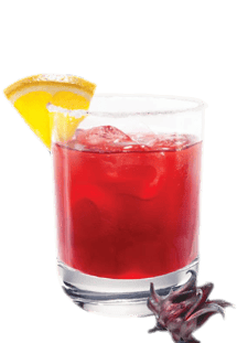 Kingston martini with Sauza tequila and jamaica