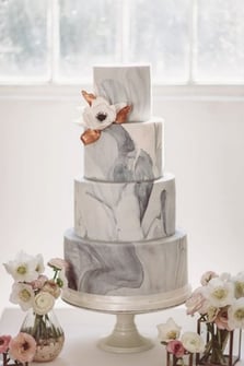 pastel de boda marmoleado