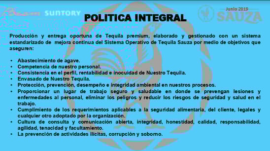 política integral tequila